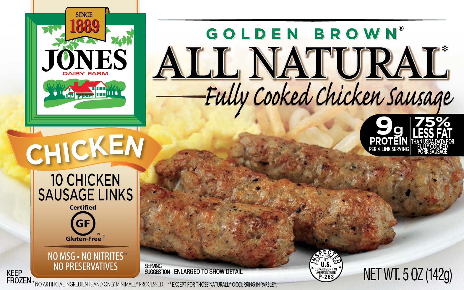 allnaturalgoldenbrown_chickensausagelink_5oz