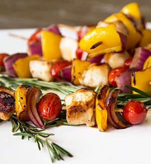 Balsamic chix skewers