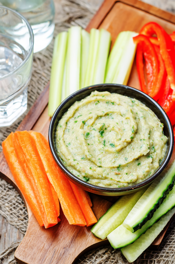 eggplant White bean dip with vegetables