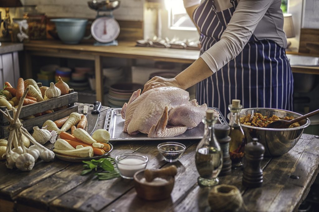 Preparing Stuffed Turkey for Holidays