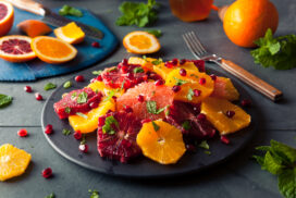 Raw Homemade Citrus Salad with Grapefruit and Oranges